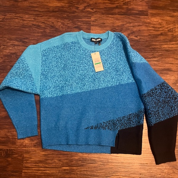 NWT DKNY Jeans Women's Mixed-Knit Drop-Sleeve Sweater Size LG - Picture 2 of 5